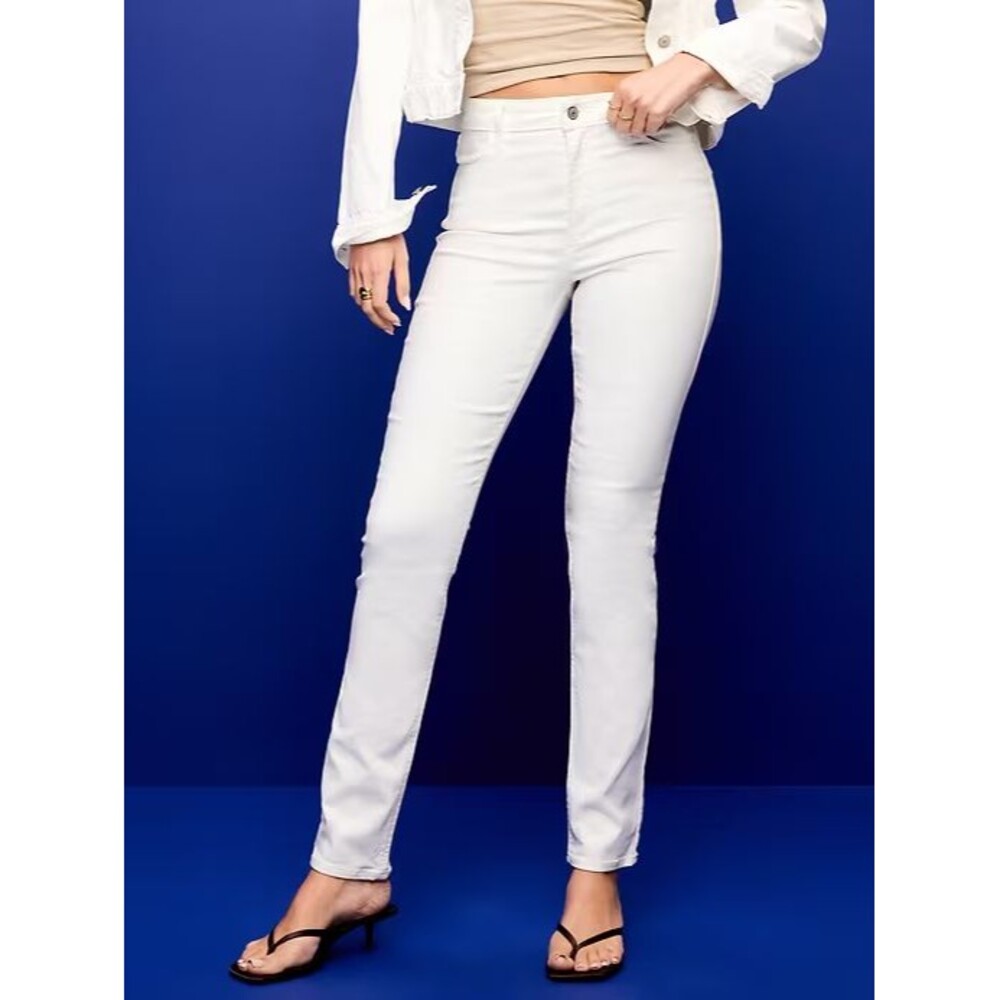 Old Navy WOW Straight Ankle Jeans Womens 4 White High Rise Stretch NEW